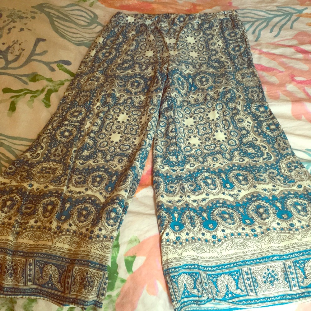 Anthropologie Feather Bone Flowy Pants